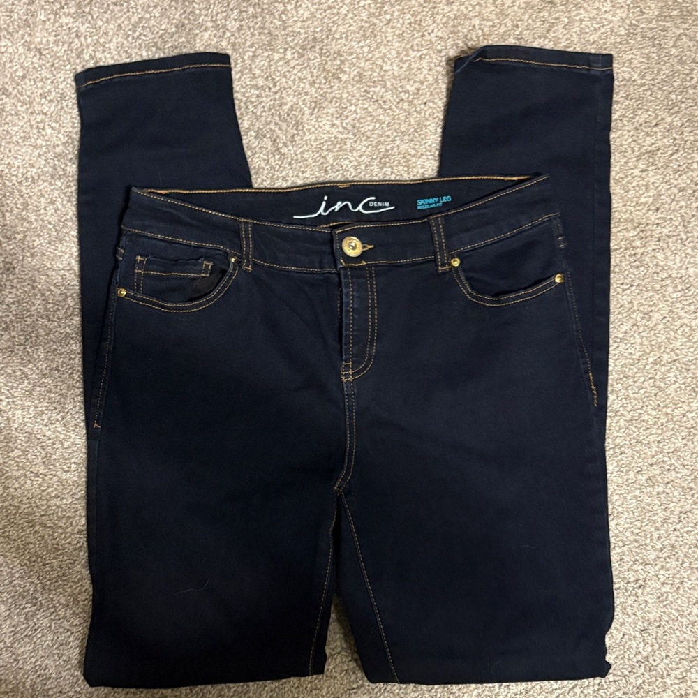 INC International Concepts Women's Dark Blue Skinny Jeans